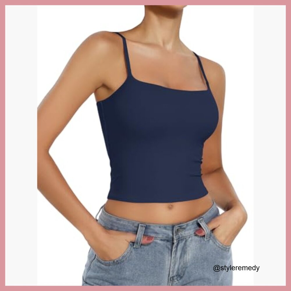 Double Lined Square Neck Spaghetti Strap Camisole… - image 4